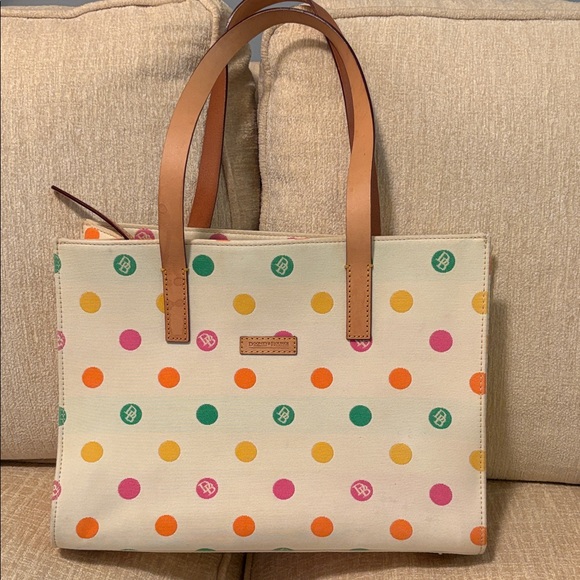Dooney & Bourke Handbags - Dooney & Bourke Multicolor Polka Dot Tote
